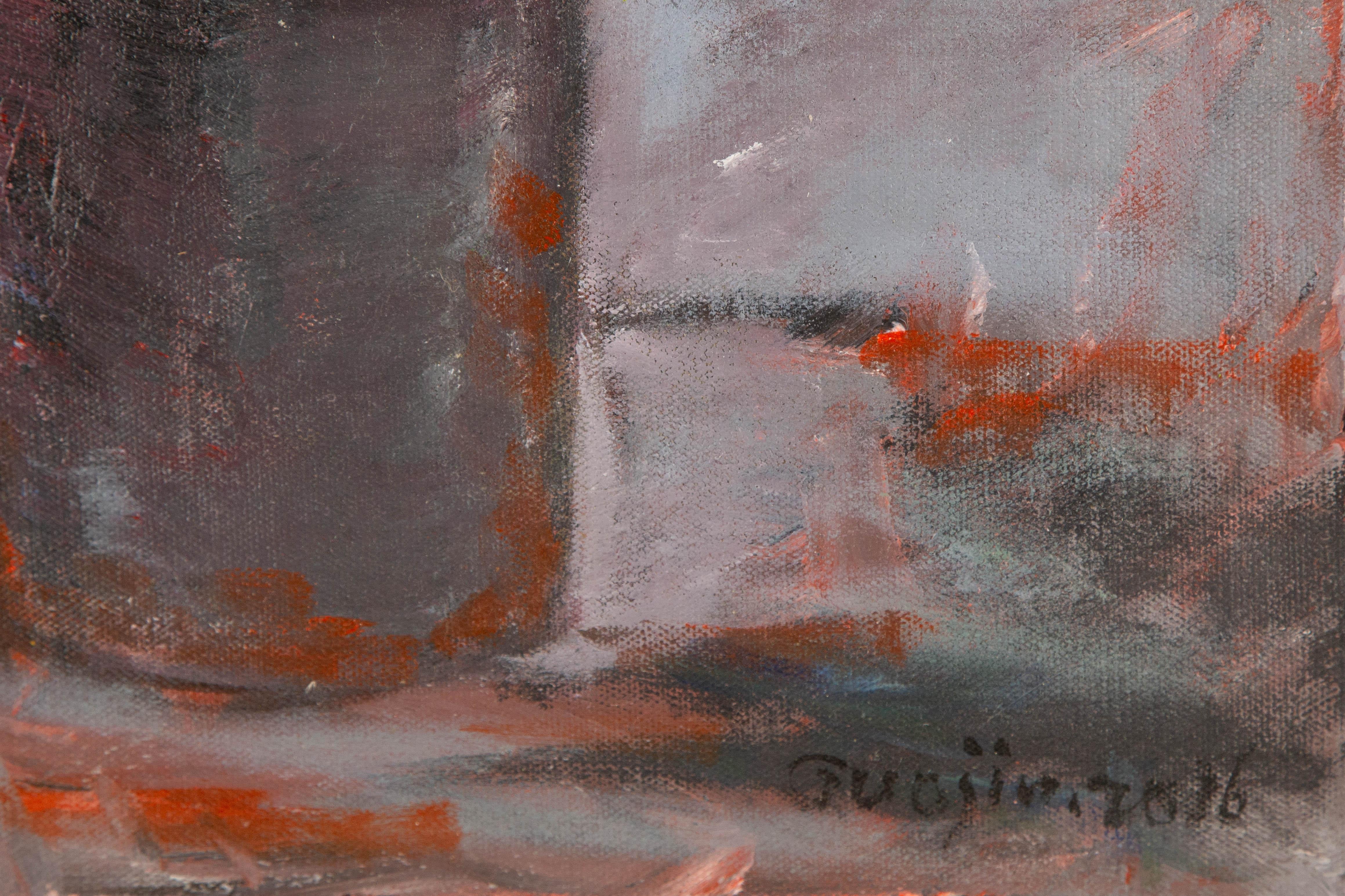 Jin Guo Floral Original Oil On Canvas 