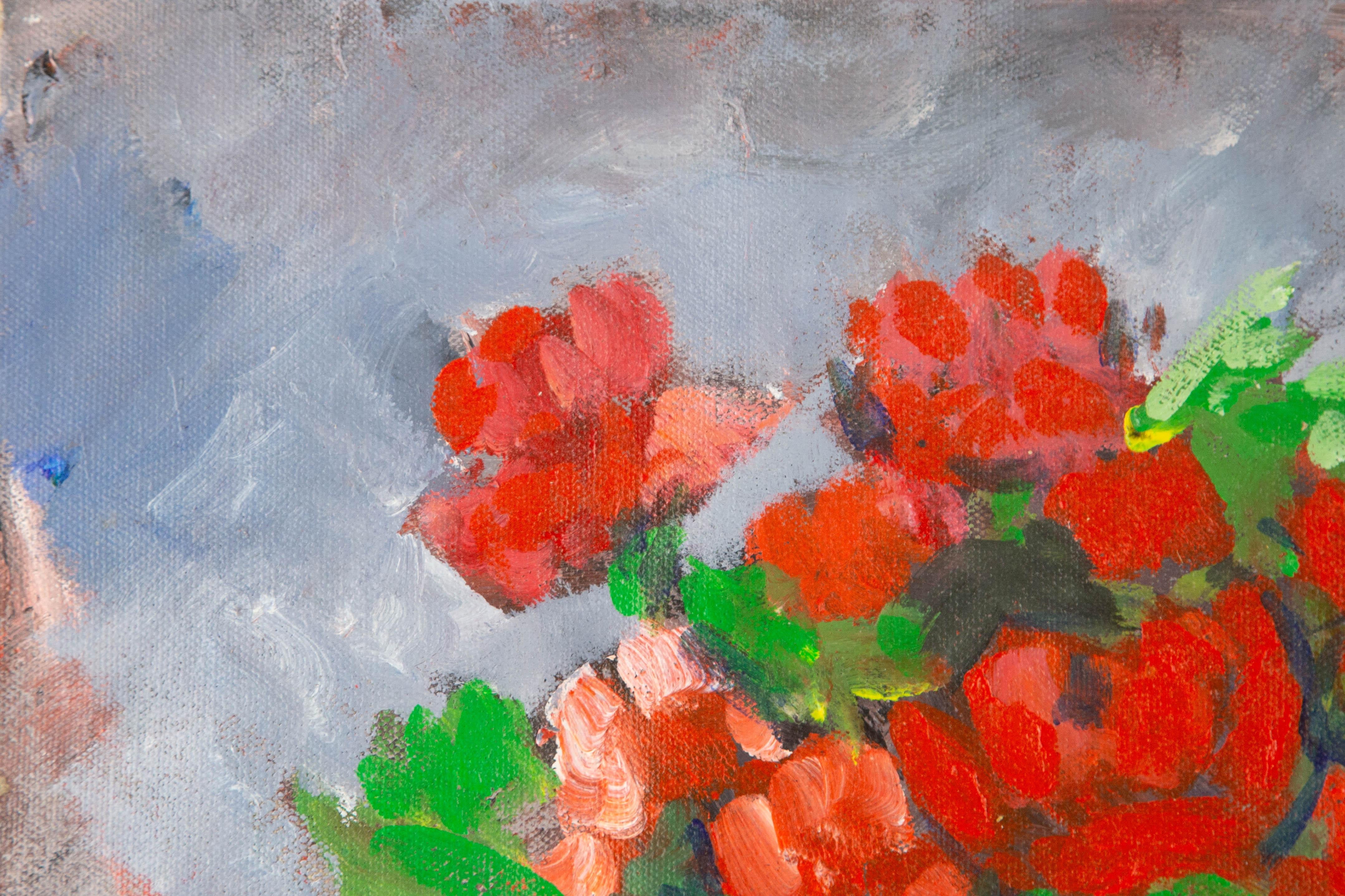Jin Guo Floral Original Oil On Canvas 