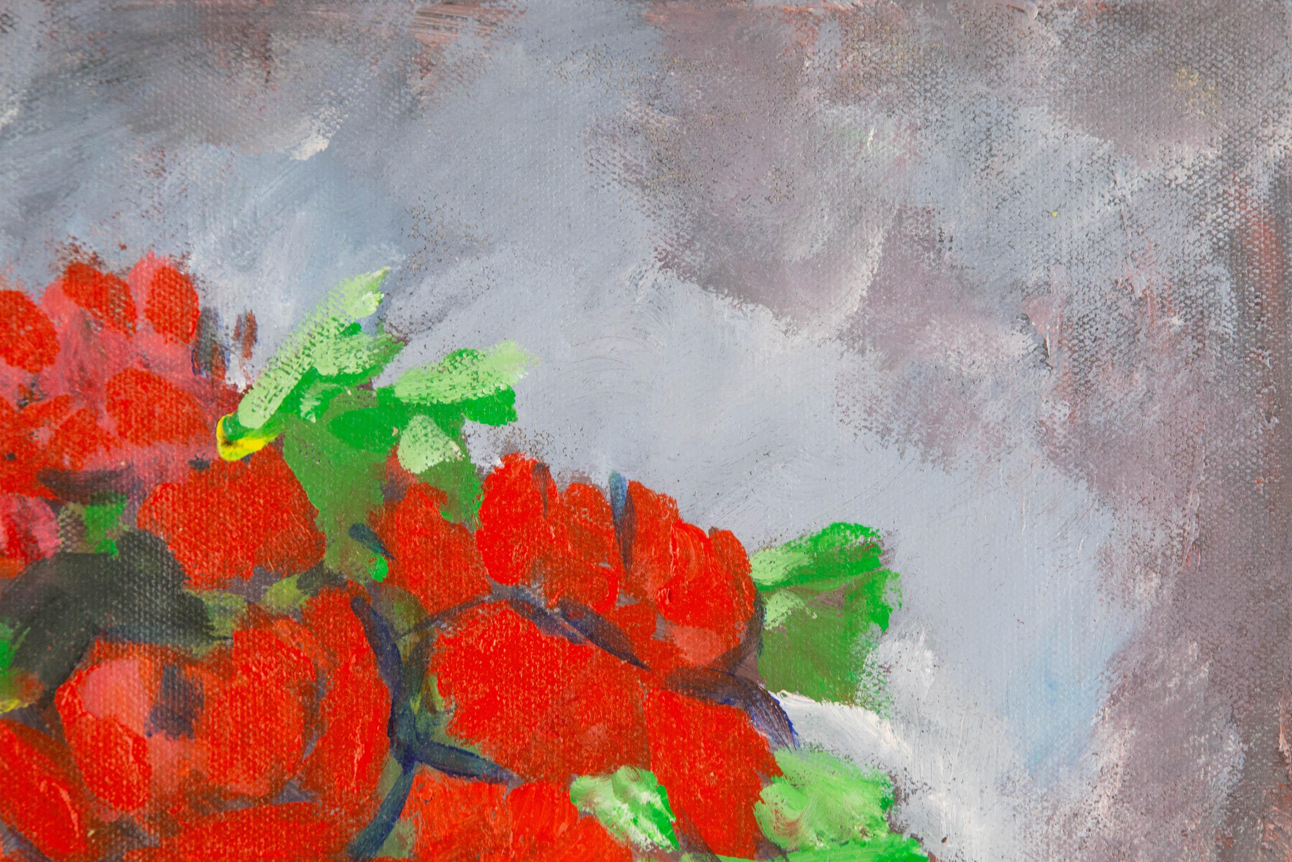 Jin Guo Floral Original Oil On Canvas 