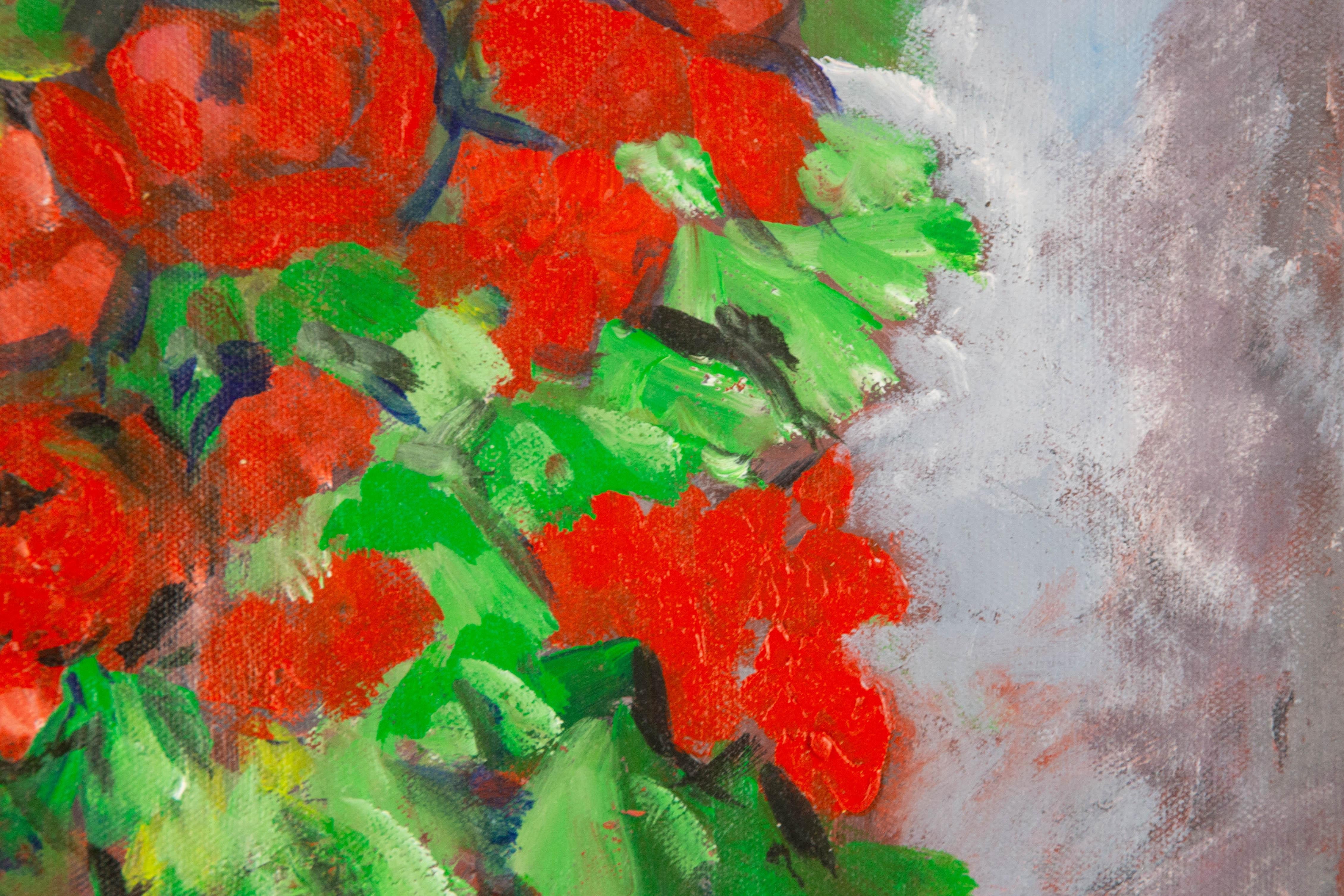 Jin Guo Floral Original Oil On Canvas 