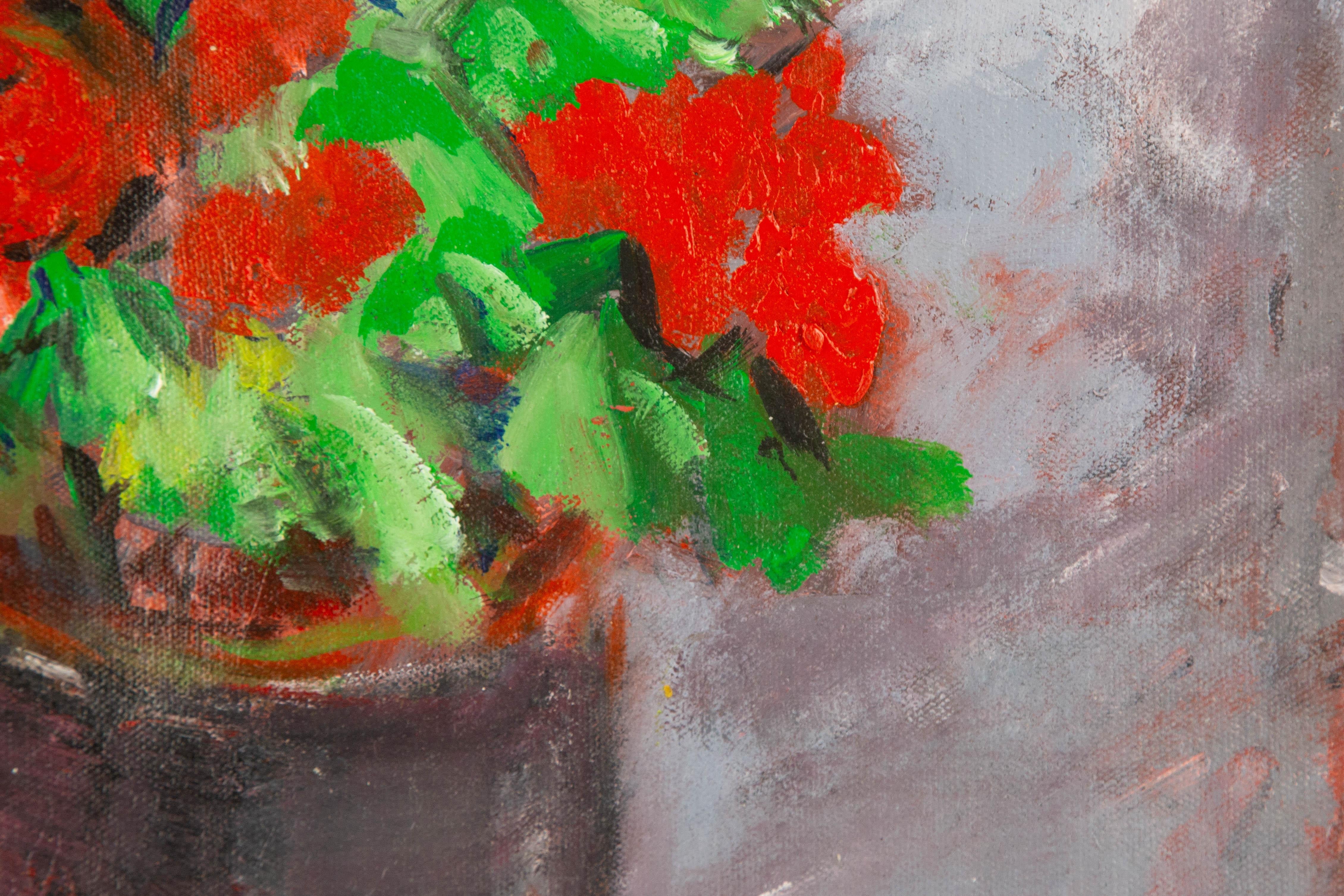 Jin Guo Floral Original Oil On Canvas 
