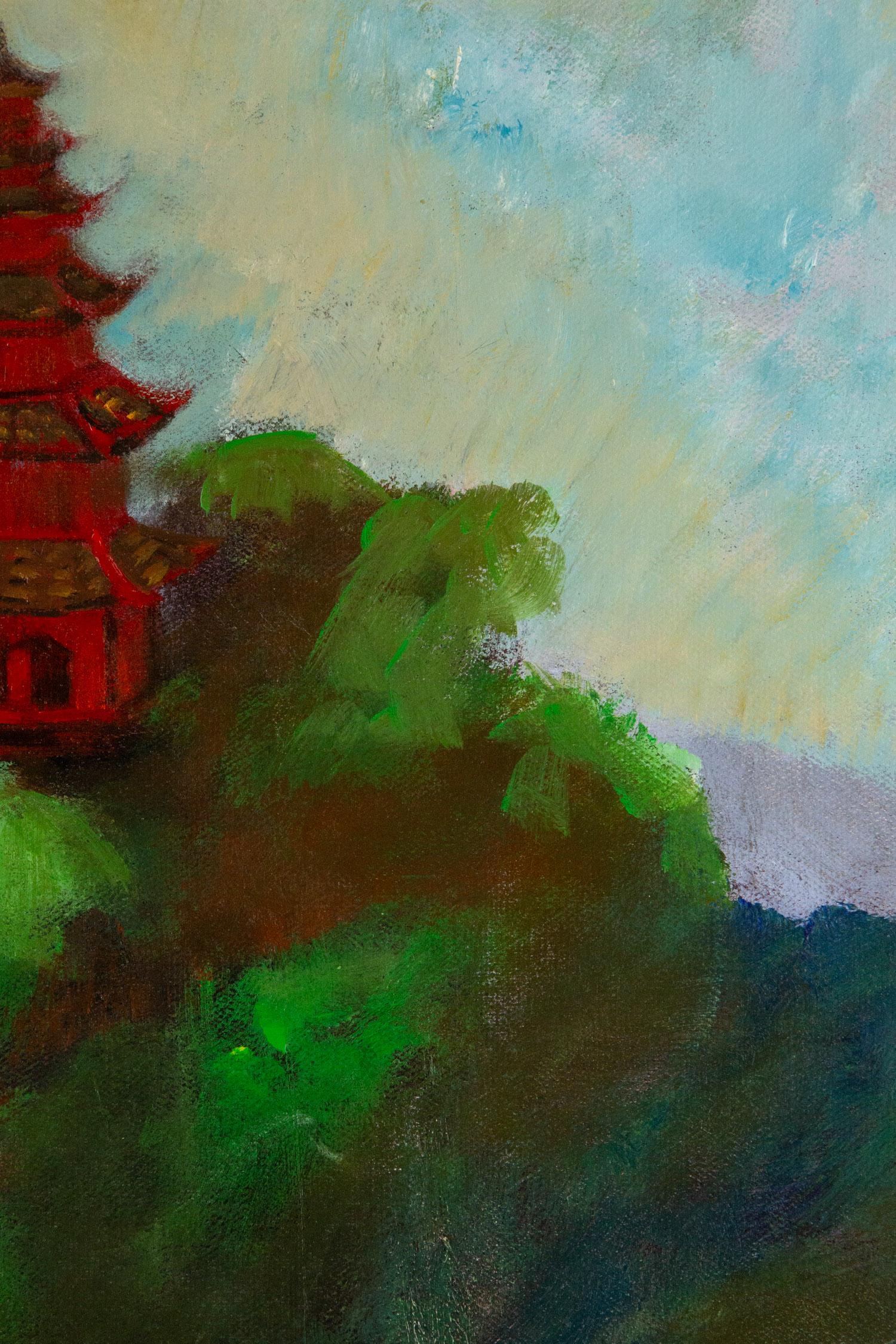 Jin Guo Landscape Original Oil On Canvas 