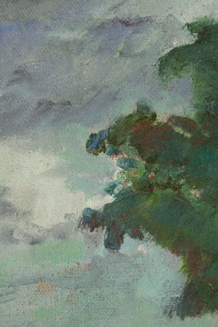 Jin Guo Landscape Original Oil On Canvas "Roadside Trees"