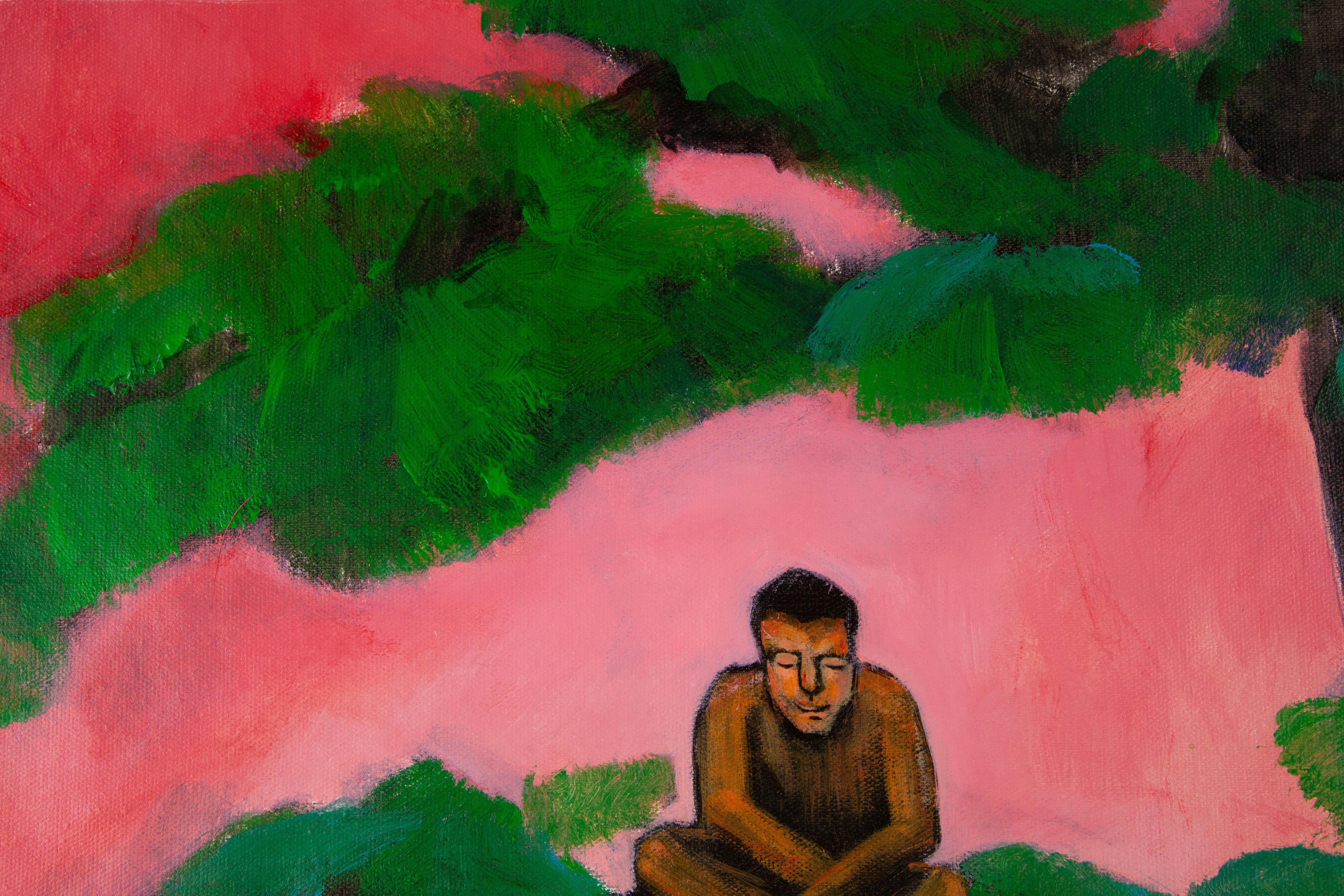 Jin Guo, Porträt, Original-Ölgemälde „About Tree Series -VI“ im Angebot 1