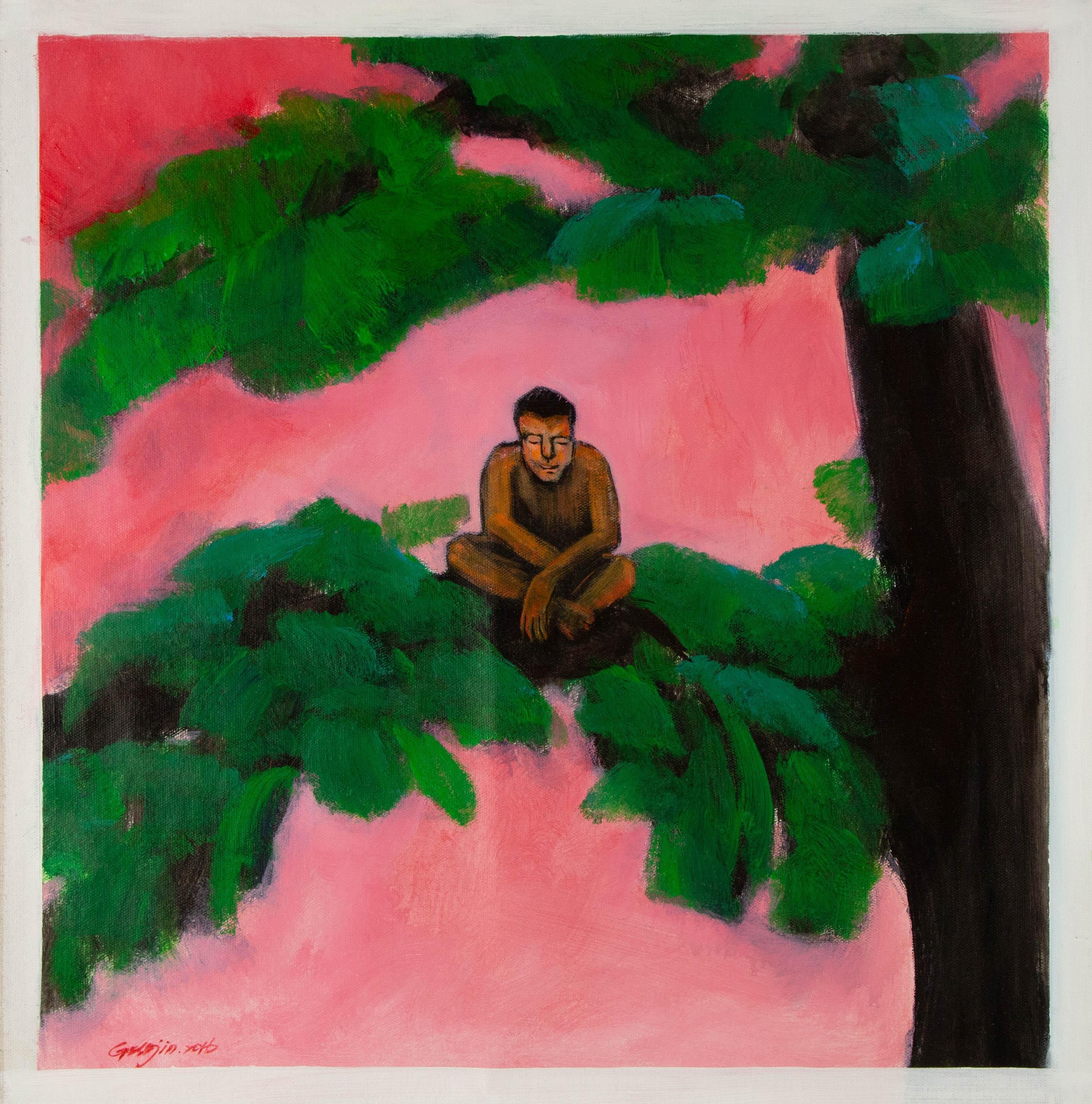 Jin Guo, Porträt, Original-Ölgemälde „About Tree Series -VI“ im Angebot 7