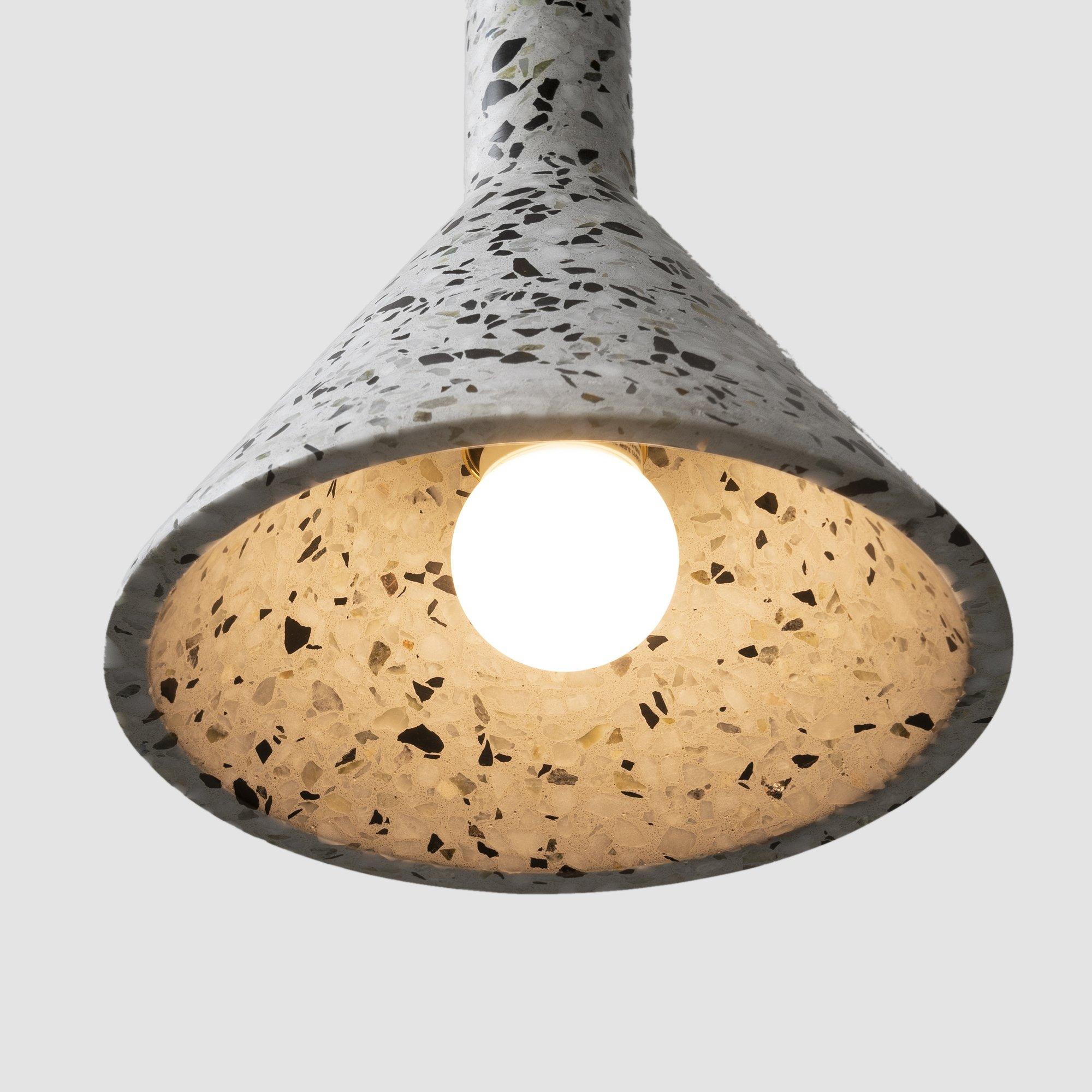 Industrial JIN Pendant Lamp, White Terrazzo For Sale
