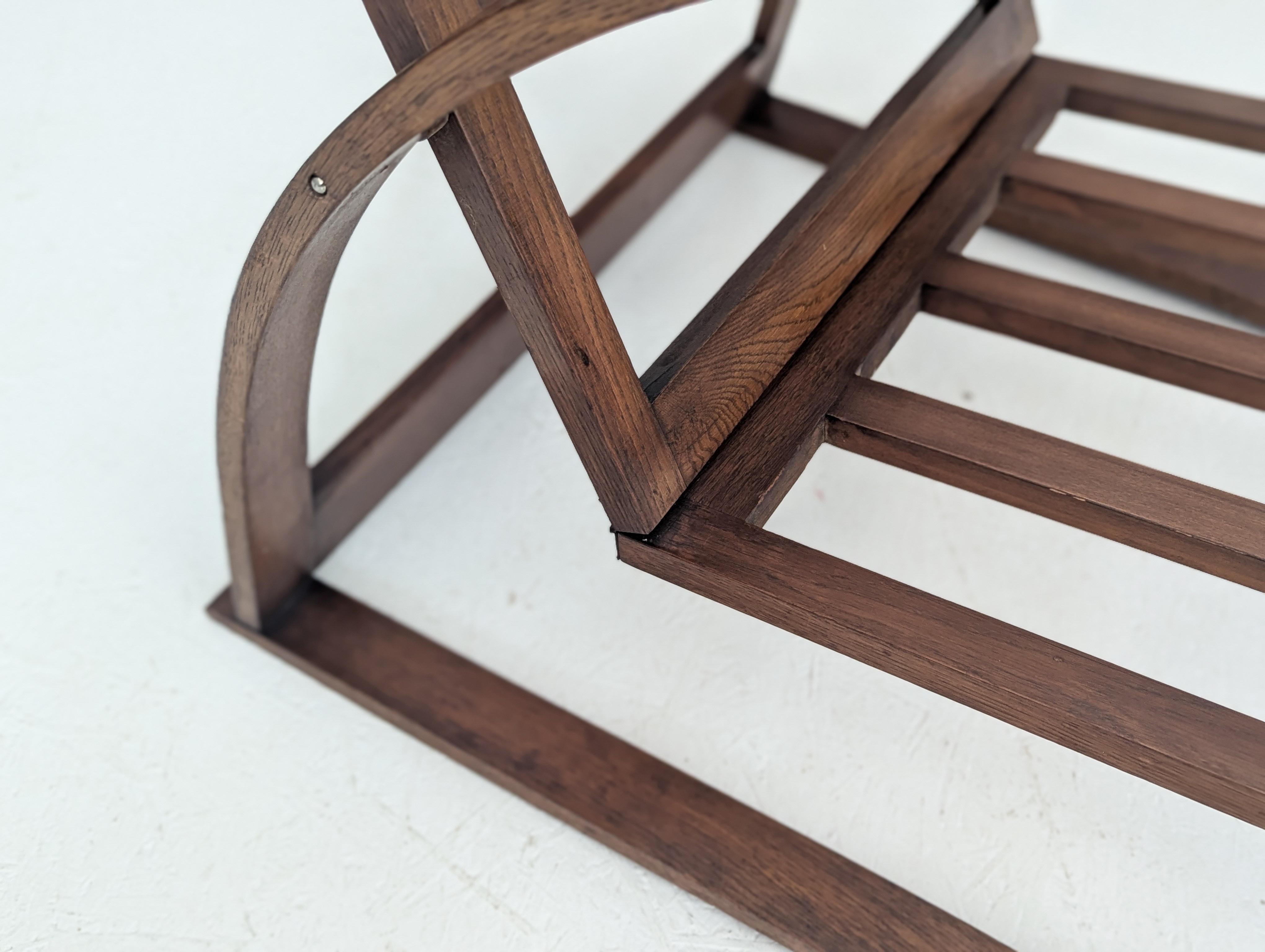 Jindřich Halabala Verstellbarer H 70 Lounge-Sessel aus cremefarbenem Bouclé, 1930er Jahre im Angebot 9