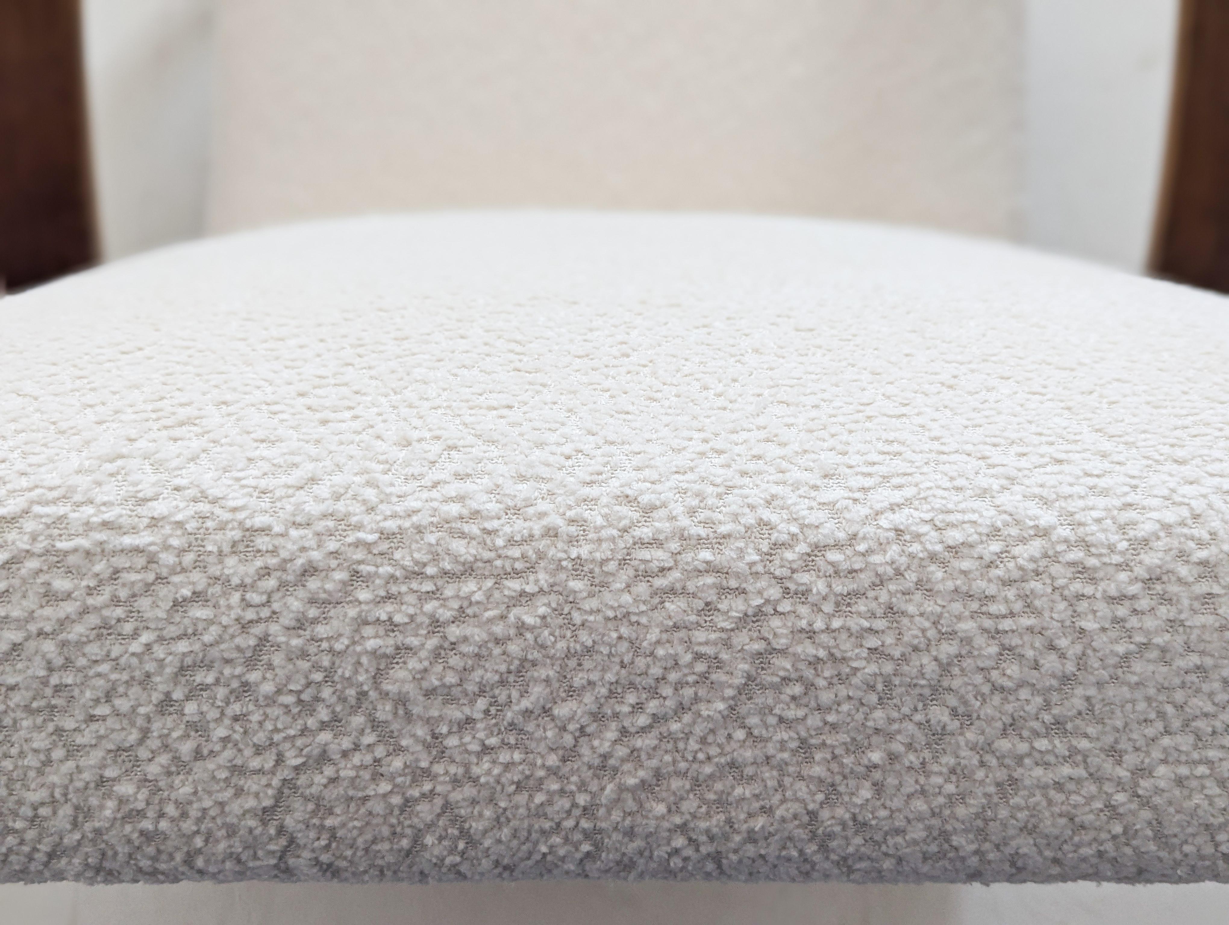 Jindřich Halabala Verstellbarer H 70 Lounge-Sessel aus cremefarbenem Bouclé, 1930er Jahre im Angebot 13