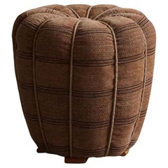 Jindrich Halabala, Art Deco Stool, Reupholstered in a Tribal Style Fabric, 1930s