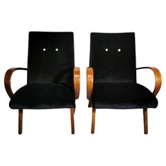 Jindrich Halabala Attributed Pair Of Czechoslovakian Art Deco Armchairs.