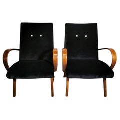 Jindrich Halabala Attributed Pair Of Czechoslovakian Art Deco Armchairs.