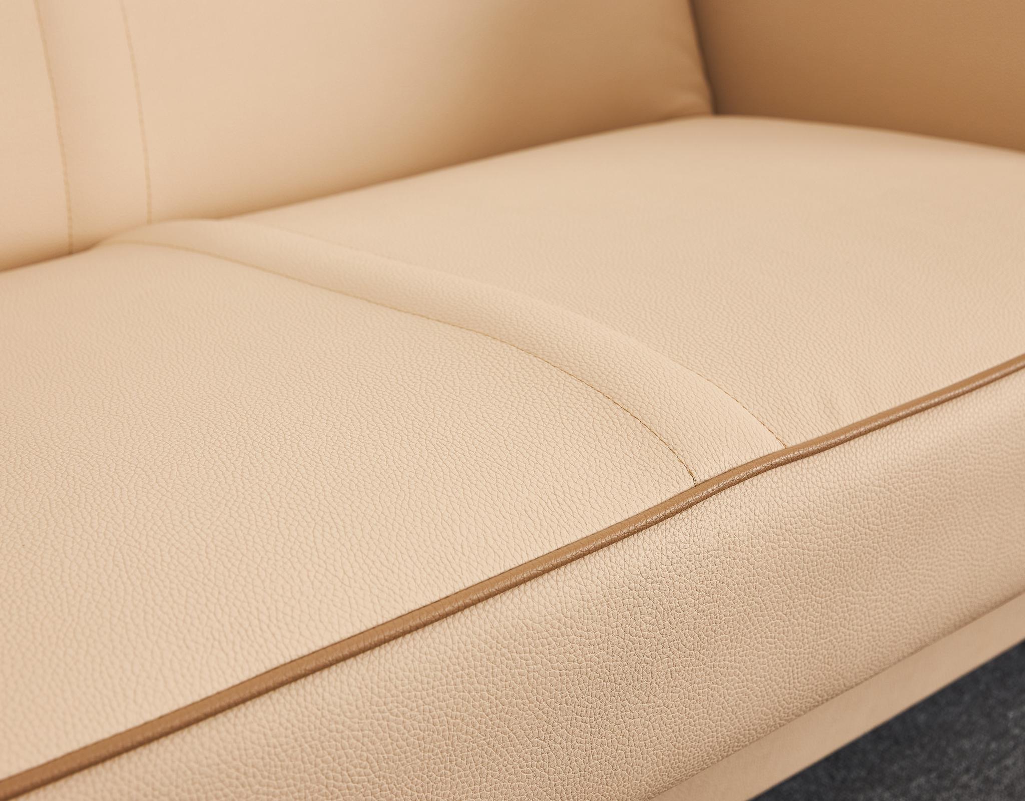 Oiled Jindrich Halabala Catalogue Piece, Beige Vegan Leather Sofa-Bed H-363 For Sale
