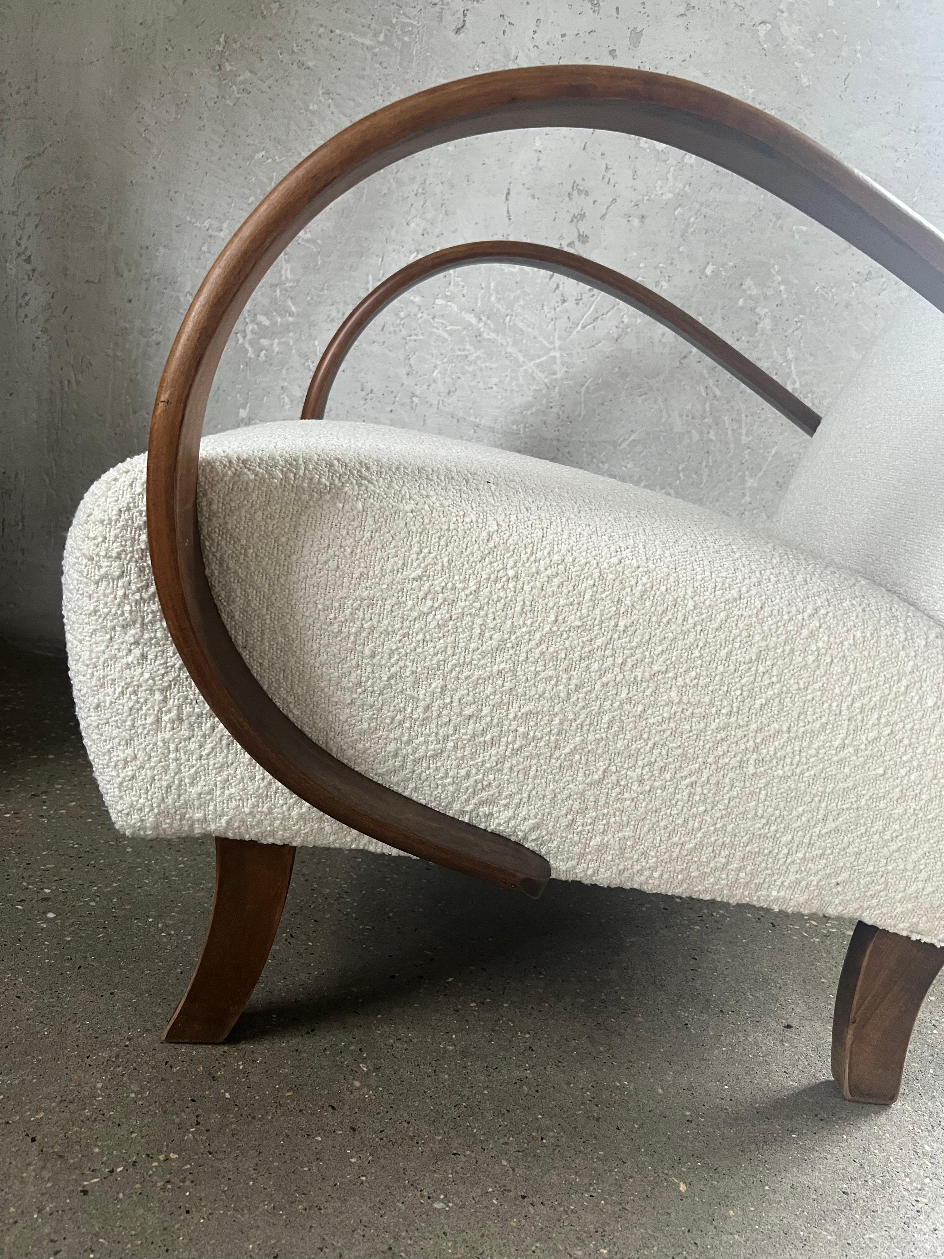  Jindřich Halabala Chair-Reupholstered  In Excellent Condition In Chicago, IL