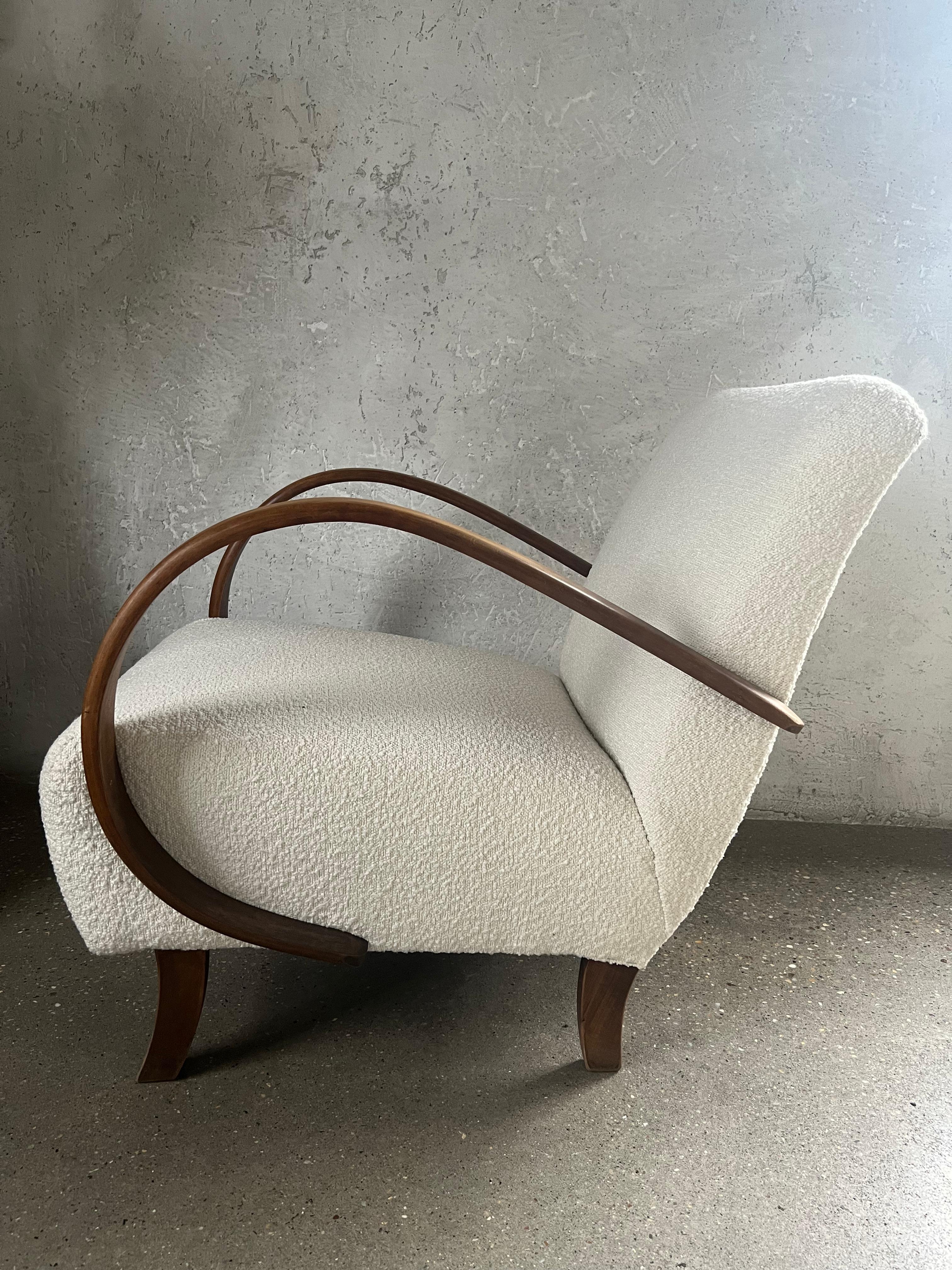 Mid-20th Century  Jindřich Halabala Chair-Reupholstered 