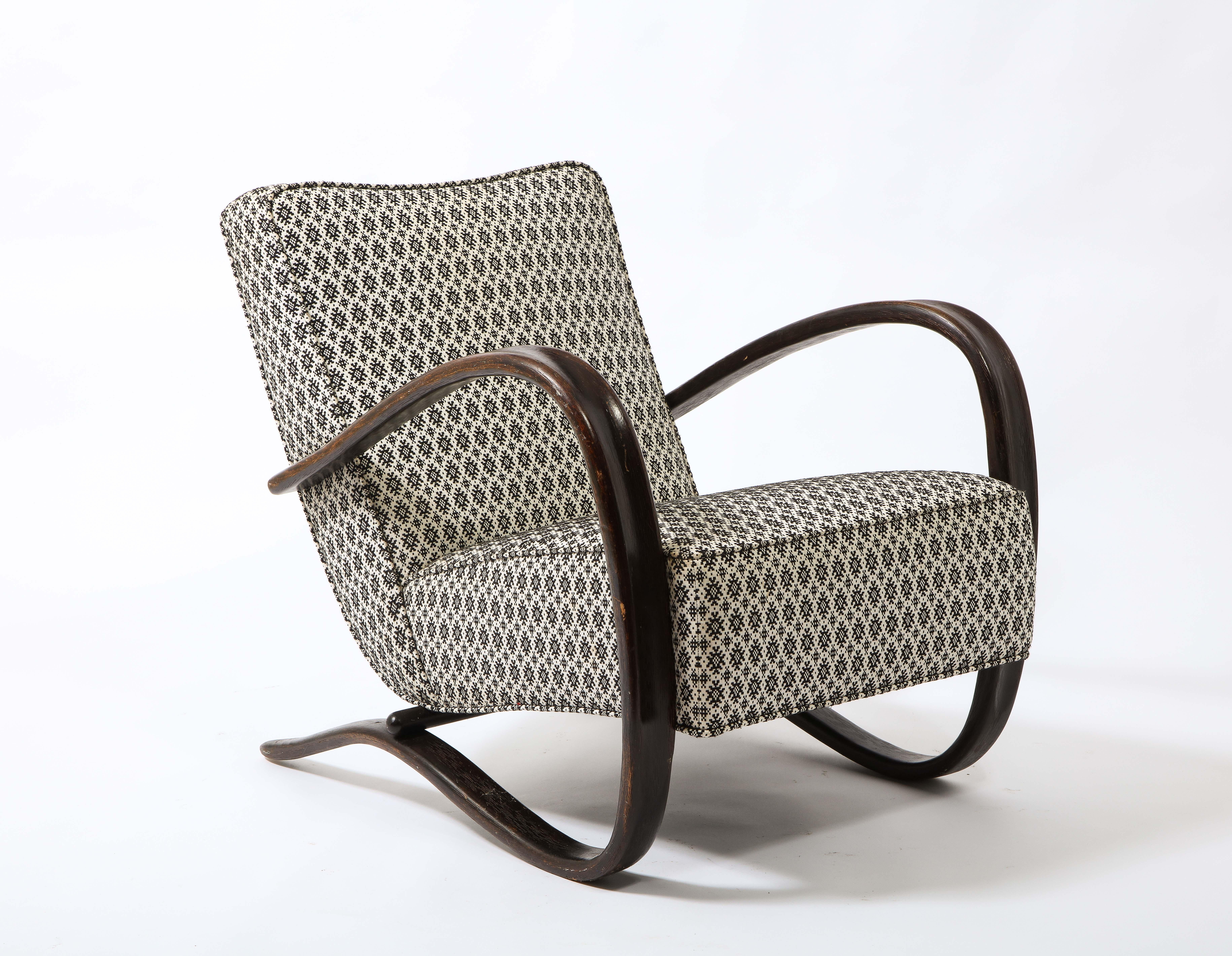Upholstery Jindrich Halabala Chair Model H269, Czechoslovakia, 1950's