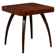 Jindrich Halabala Designed Square-Shaped Wooden Side table w/Spider Legs, 1930's
