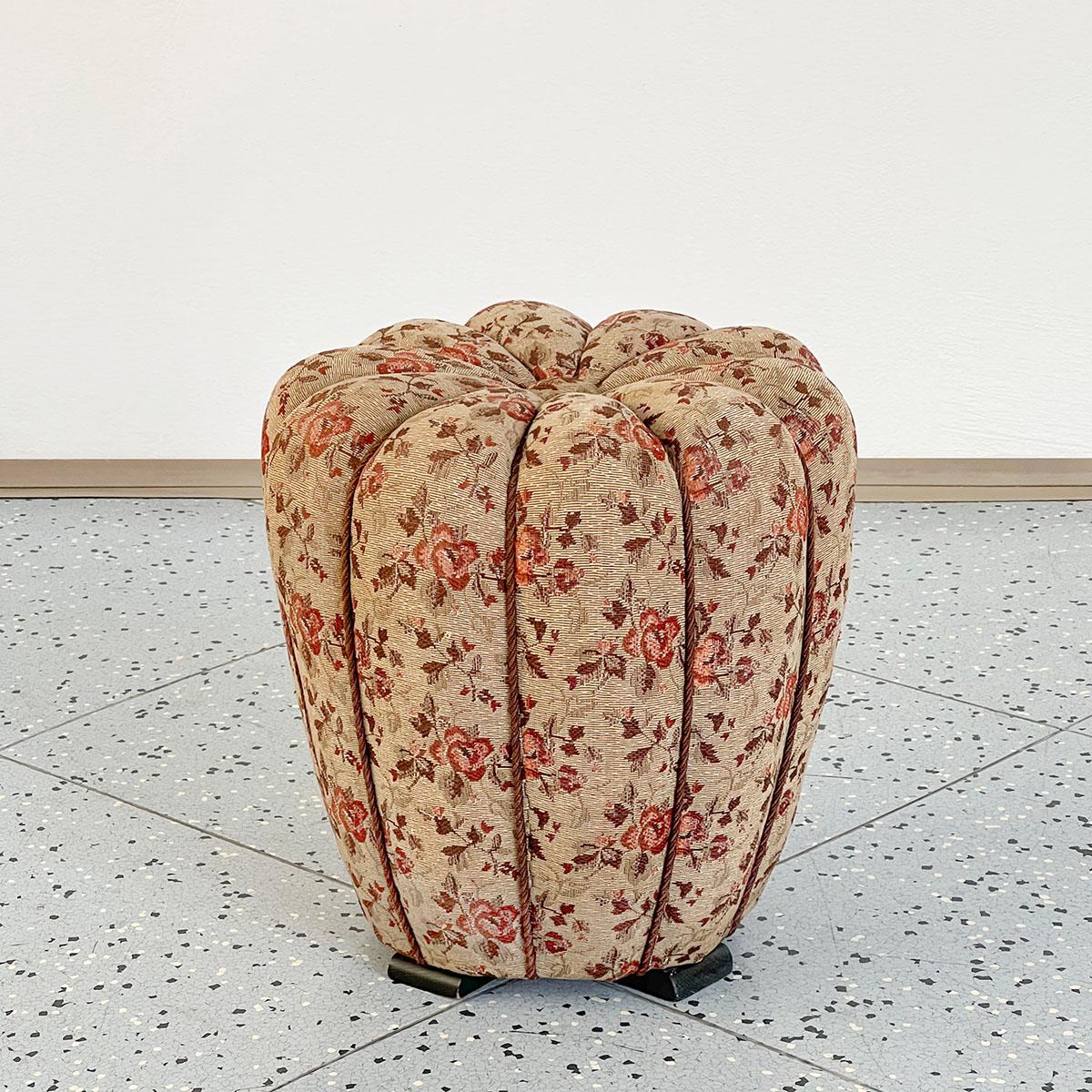 Stool in floral tapestry fabric and wood designed by Jindrich Halabala and manufactured by UP závody in former Czechoslovakia, 1930s.

This elegant Art Deco stool was designed by Jindrich Halabala and manufactured by UP závody in the 1930s. This