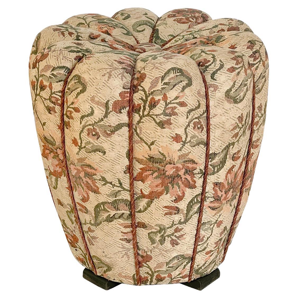 Jindřich Halabala for UP Závody Stool in Floral Tapestry Fabric, 1930s For Sale