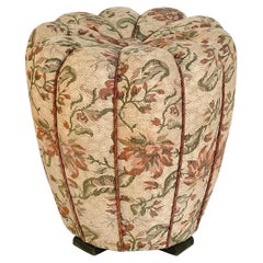 Jindřich Halabala for UP Závody Stool in Floral Tapestry Fabric, 1930s