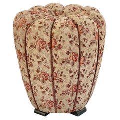 Jindřich Halabala for UP Závody Stool in Floral Tapestry Fabric, 1930s