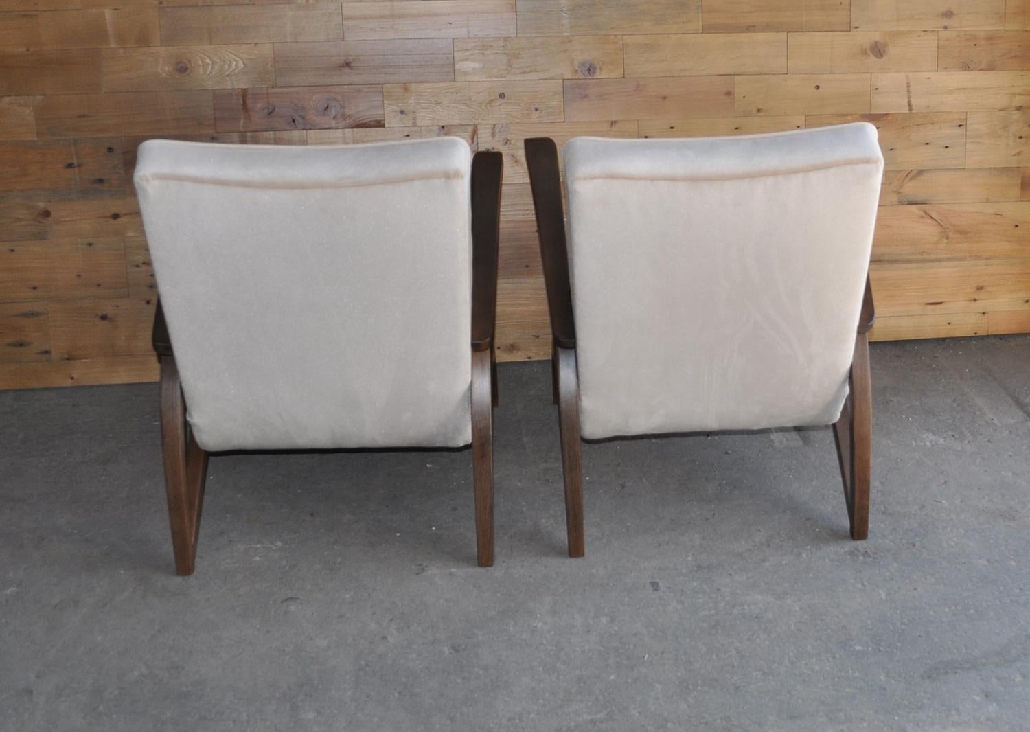 Art Deco Jindrich Halabala Fully Restored and Reupholstered Lounge Chairs