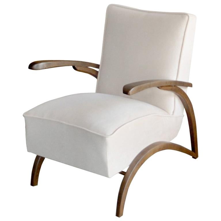 Jindrich Halabala Fully Restored and Reupholstered Lounge Chairs