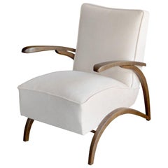 Jindrich Halabala Fully Restored and Reupholstered Lounge Chairs Jindrich Halabala Fully Restored and Reupholstered Lounge Chairs