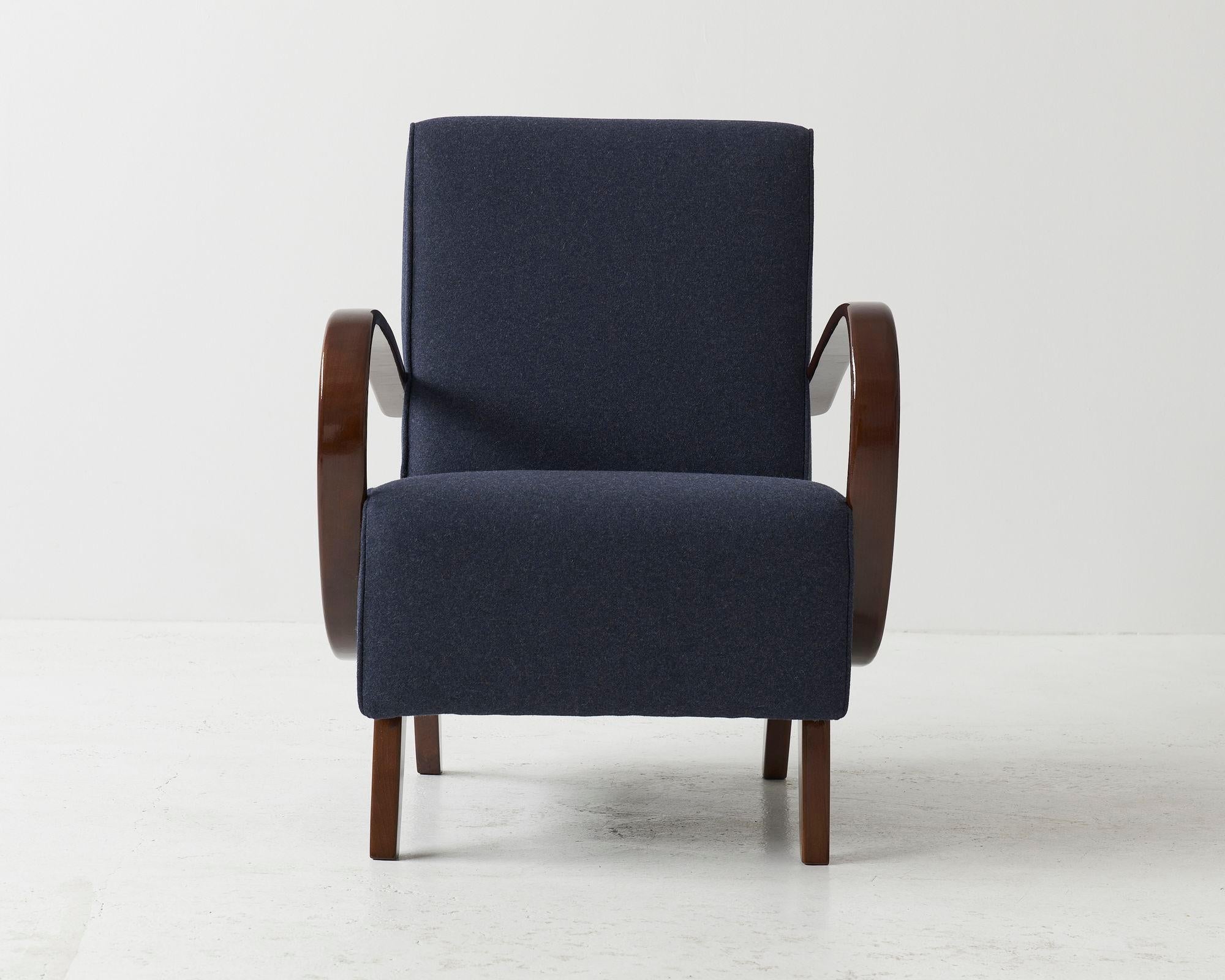 Art Deco Jindrich Halabala H-410 armchair, 30's For Sale