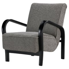 Jindrich Halabala Lounge Chair in Black-and-White Checkered Upholstery