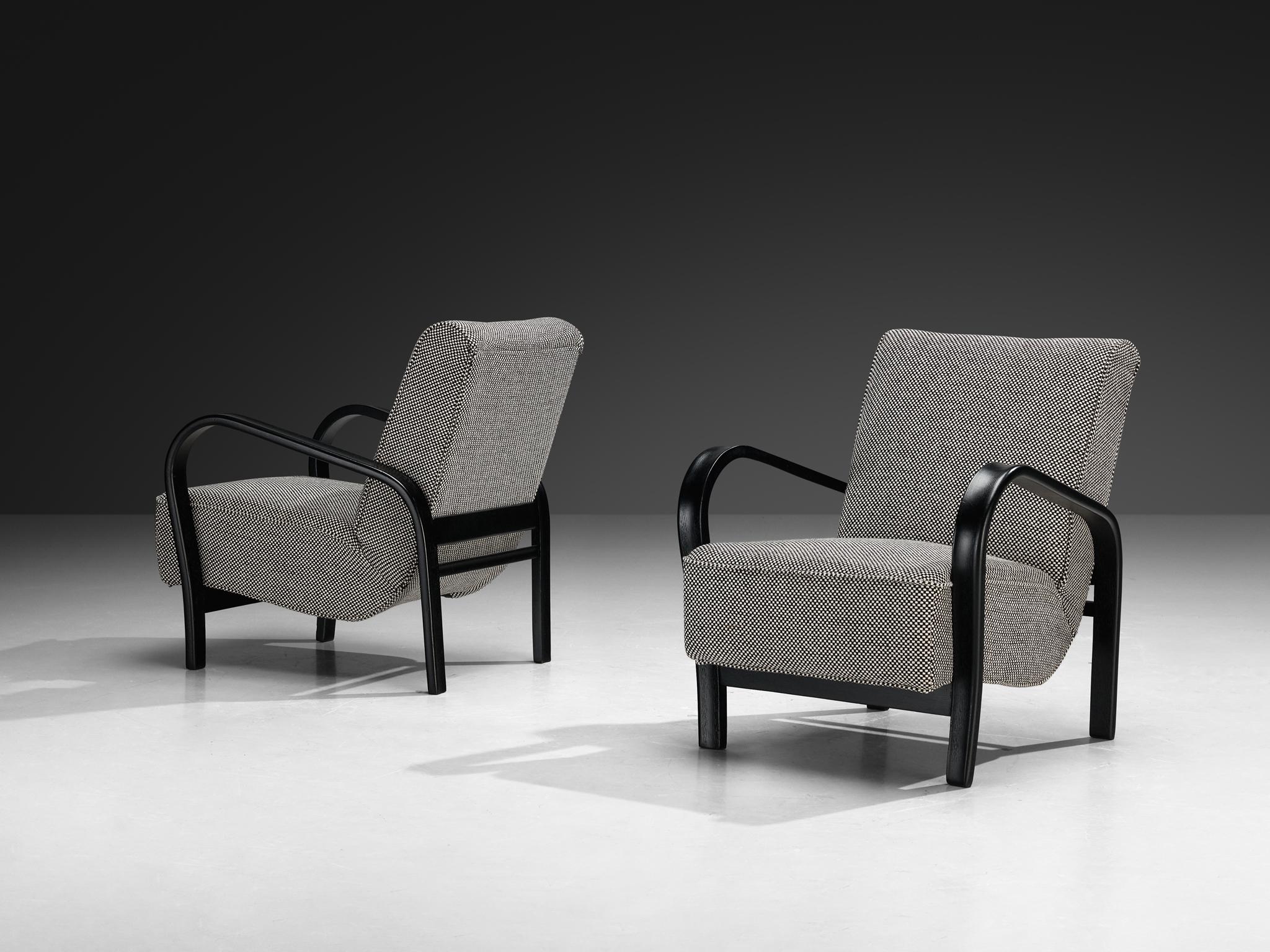 Jindrich Halabala, Sessel, Holz, Kvadrat Stoff 