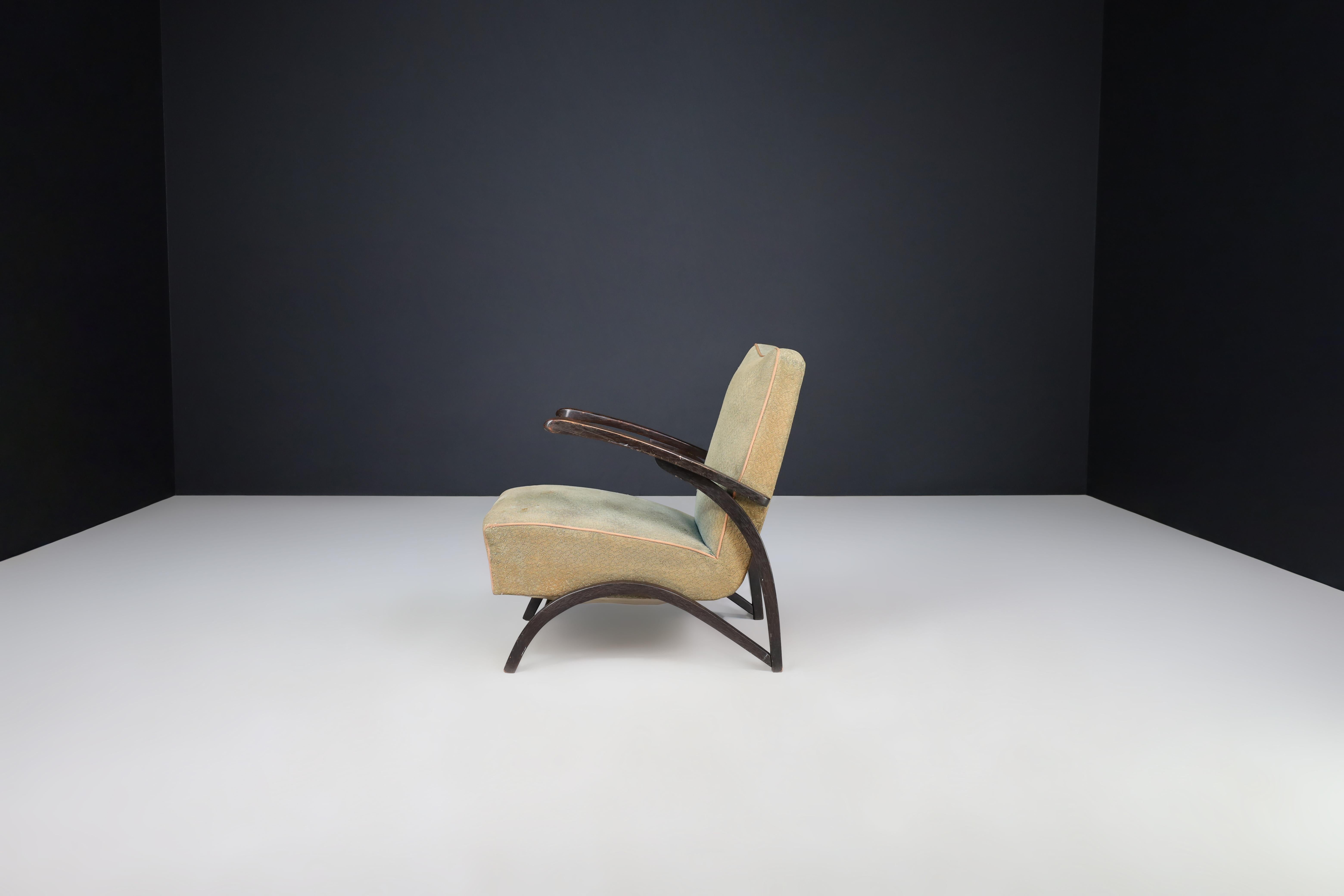 Jindrich Halabala Lounge Chairs in Original Upholstery Czech Republic 1930.  4