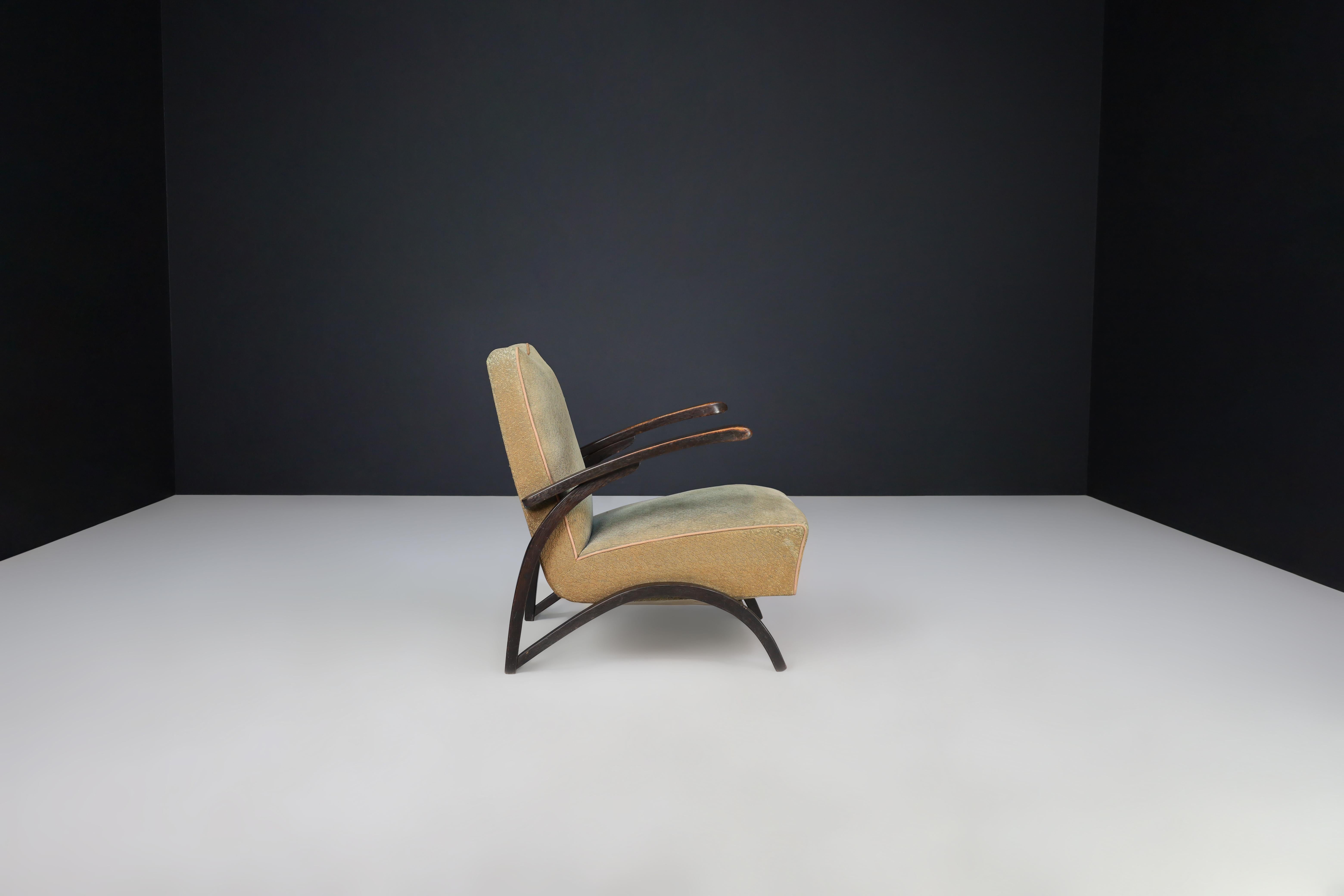 Jindrich Halabala Lounge Chairs in Original Upholstery Czech Republic 1930.  6