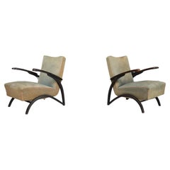 Jindrich Halabala Lounge Chairs in Original Upholstery Czech Republic 1930. 