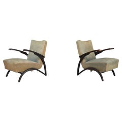 Jindrich Halabala Lounge Chairs in Original Upholstery Czech Republic 1930.