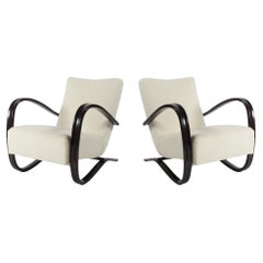 Jindrich Halabala Sillones de Bouclé Blanco
