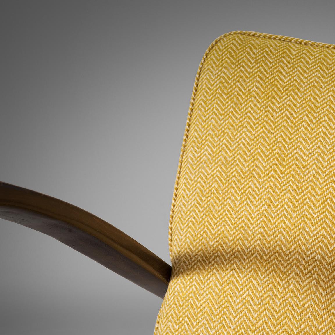 Mid-20th Century Jindrich Halabala Lounge Chairs in Yellow Upholstery 
