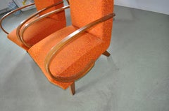 Jindrich Halabala Orange Chairs, 1930s
