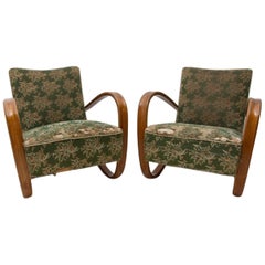 Jindrich Halabala, Pair of Lounge Bentwood Armchairs H-269, Czechoslovakia