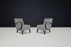 Chaises longues en bentwood re-rembourrées de Jindrich Halabala, années 1940
