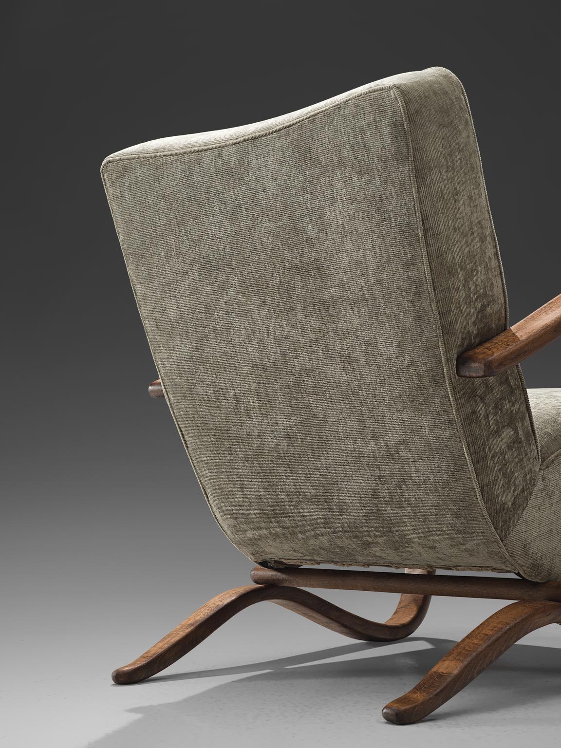 Mid-Century Modern Jindrich Halabala Reupholstered Lounge Chairs