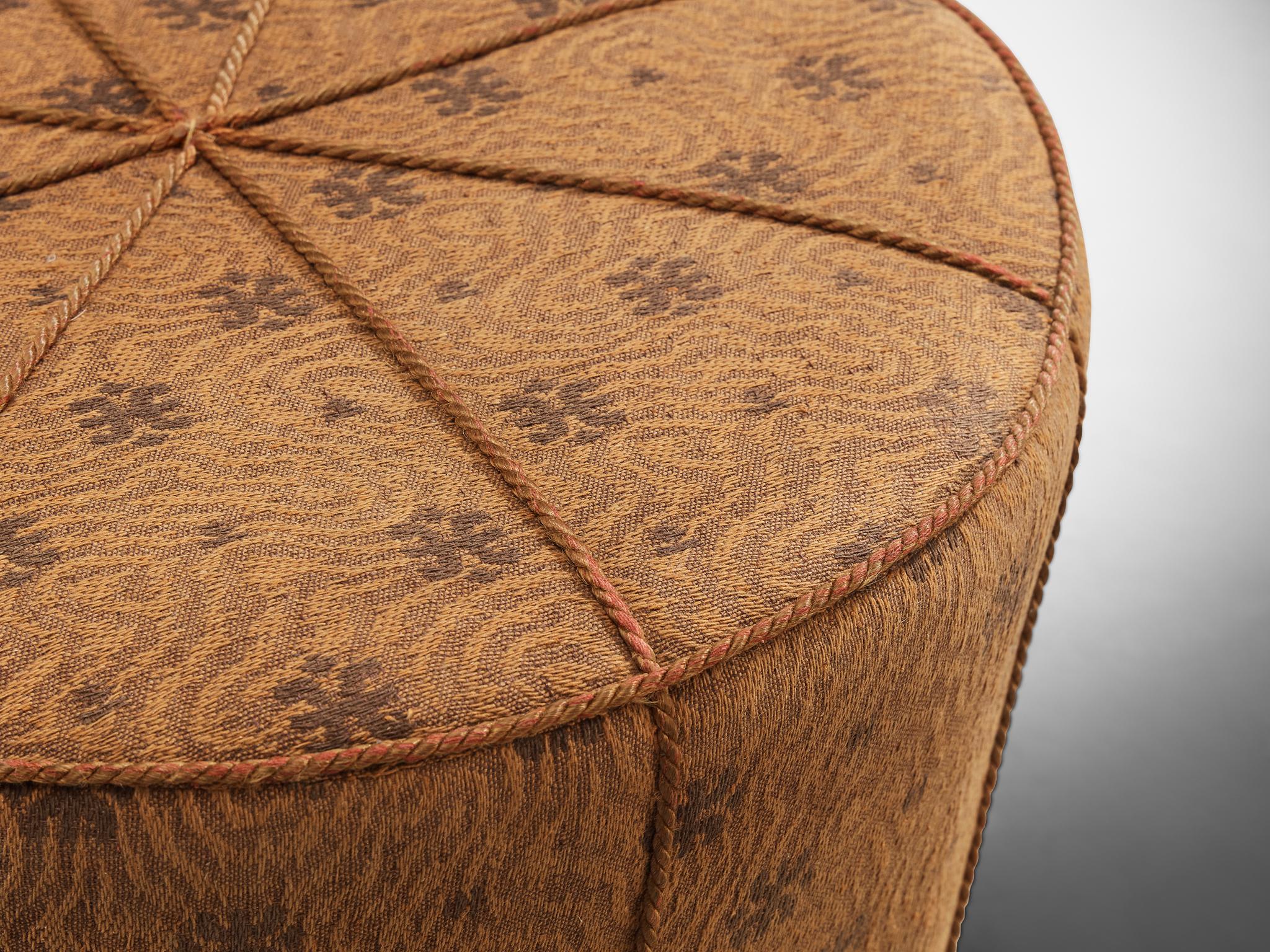 Jindrich Halabala Round Stool in Decorative Fabric For Sale 1