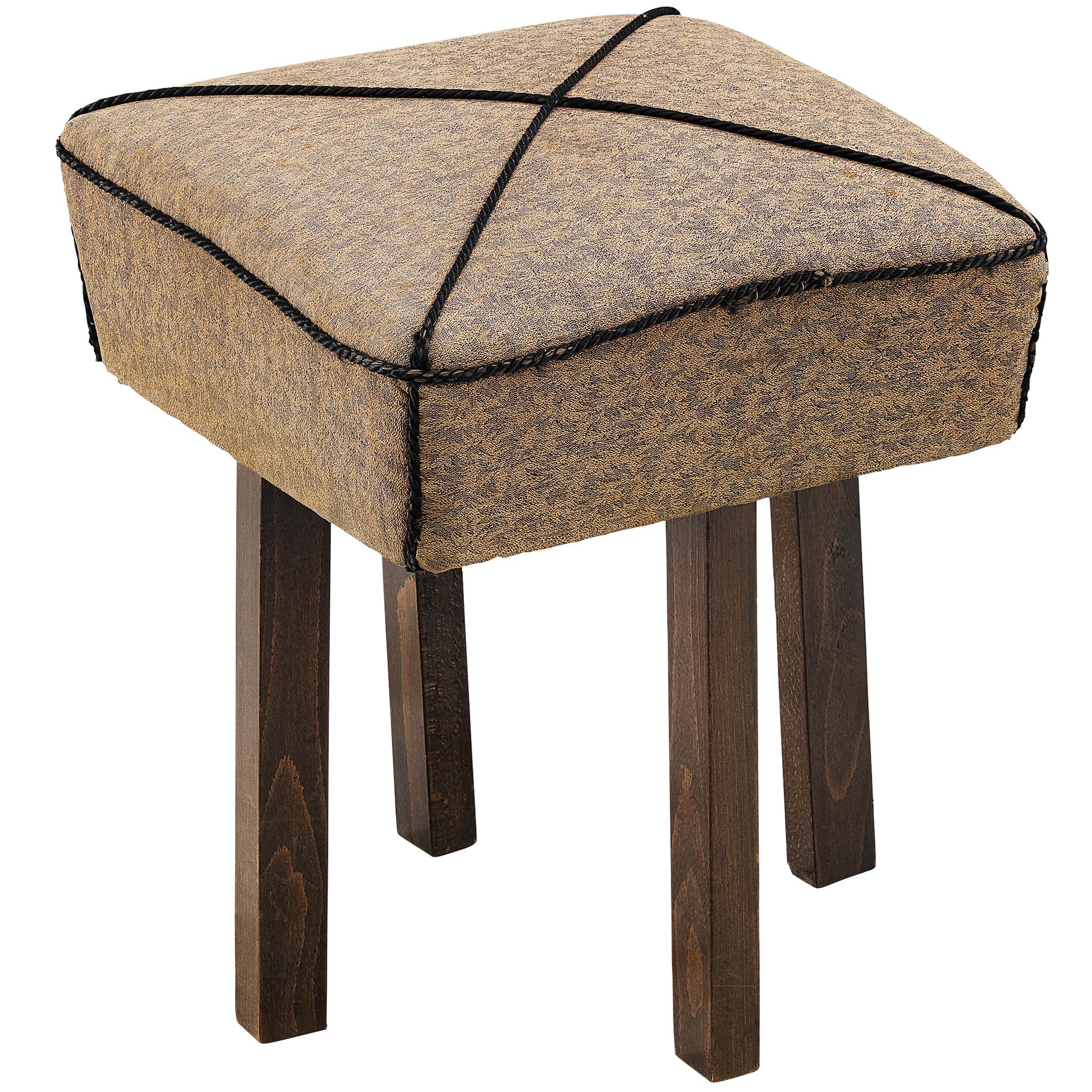 Jindrich Halabala Tabouret carré en tissu décoratif