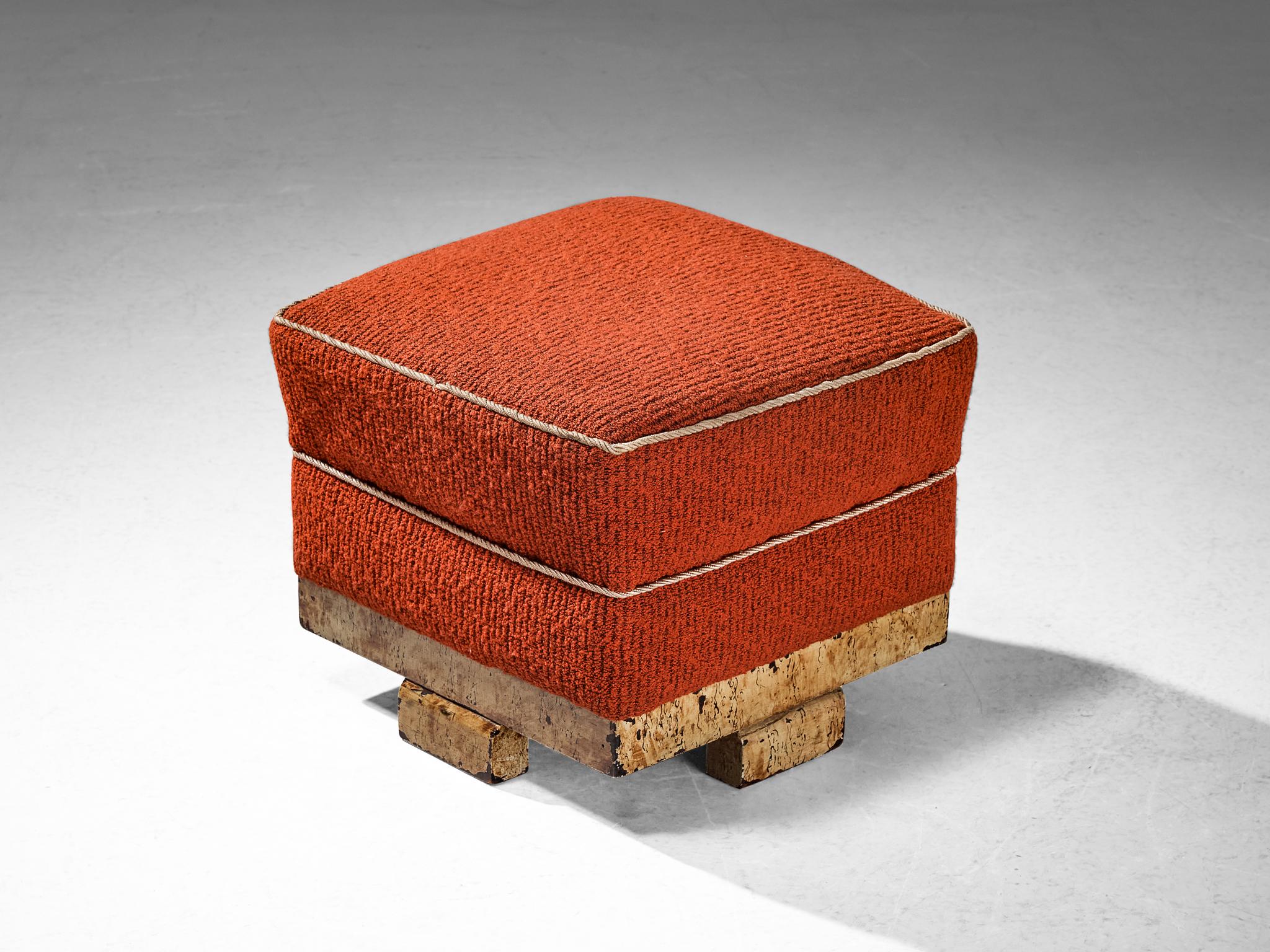 Jindrich Halabala for UP Závody, footstool, tabouret, ottoman, poof or stool, fabric, wood, Czech Republic, 1930s

This pouf or footstool is designed by Jindrich Halabala in the 1930s when the Art Deco Period was at its highest point and