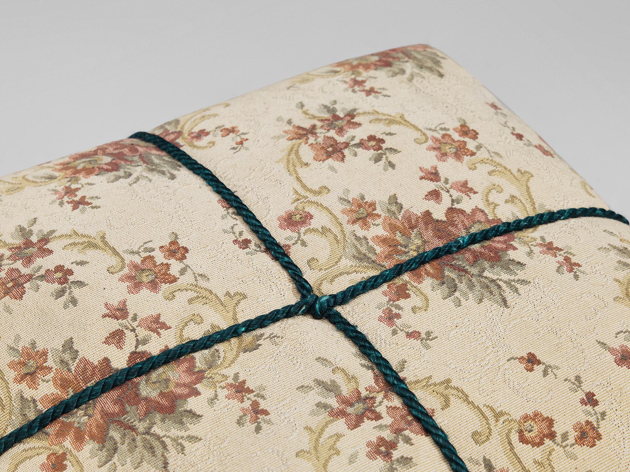 Jindrich Halabala Stool in Decorative Floral Upholstery In Good Condition In Waalwijk, NL