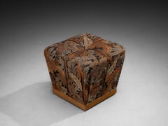 Jindrich Halabala Stool in Decorative Upholstery