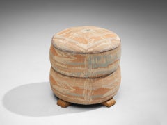 Jindrich Halabala Stool in Decorative Upholstery