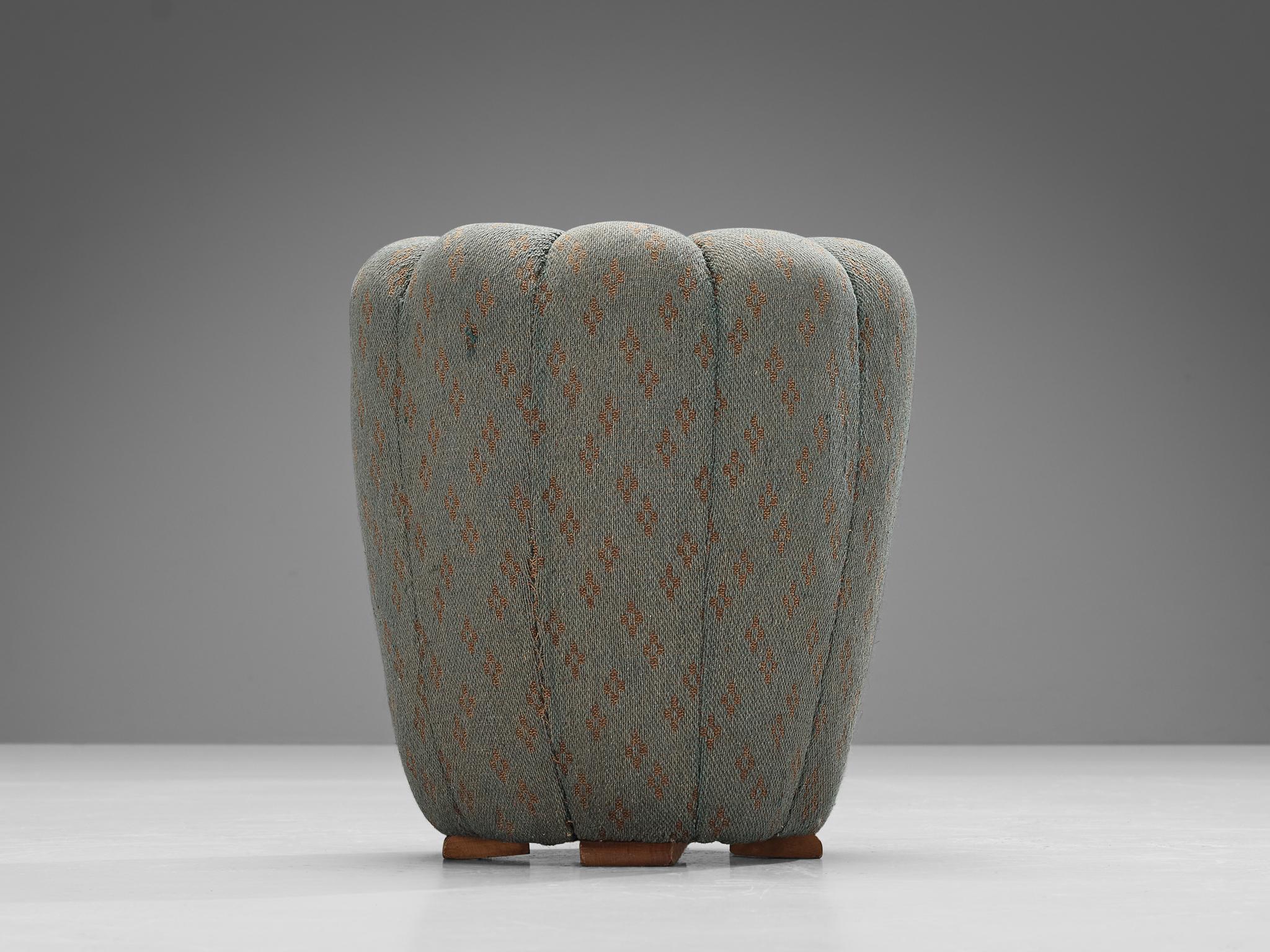 Art Deco Jindrich Halabala Stool in Decorative Upholstery  For Sale