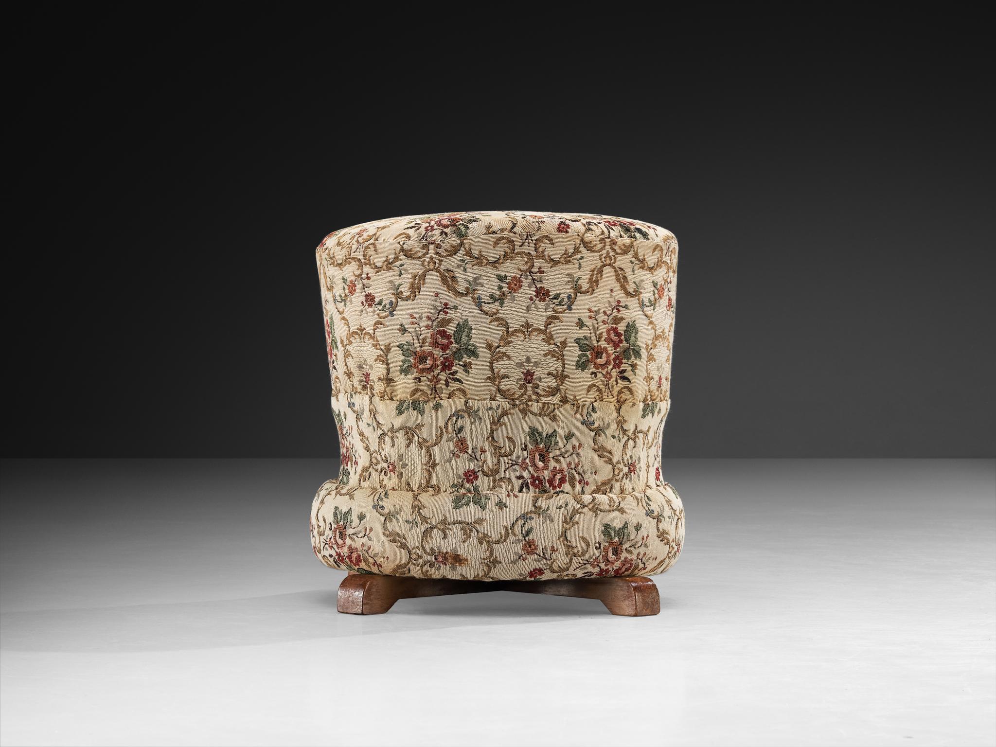 Art Déco Sgabello Jindrich Halabala con tappezzeria decorativa in vendita