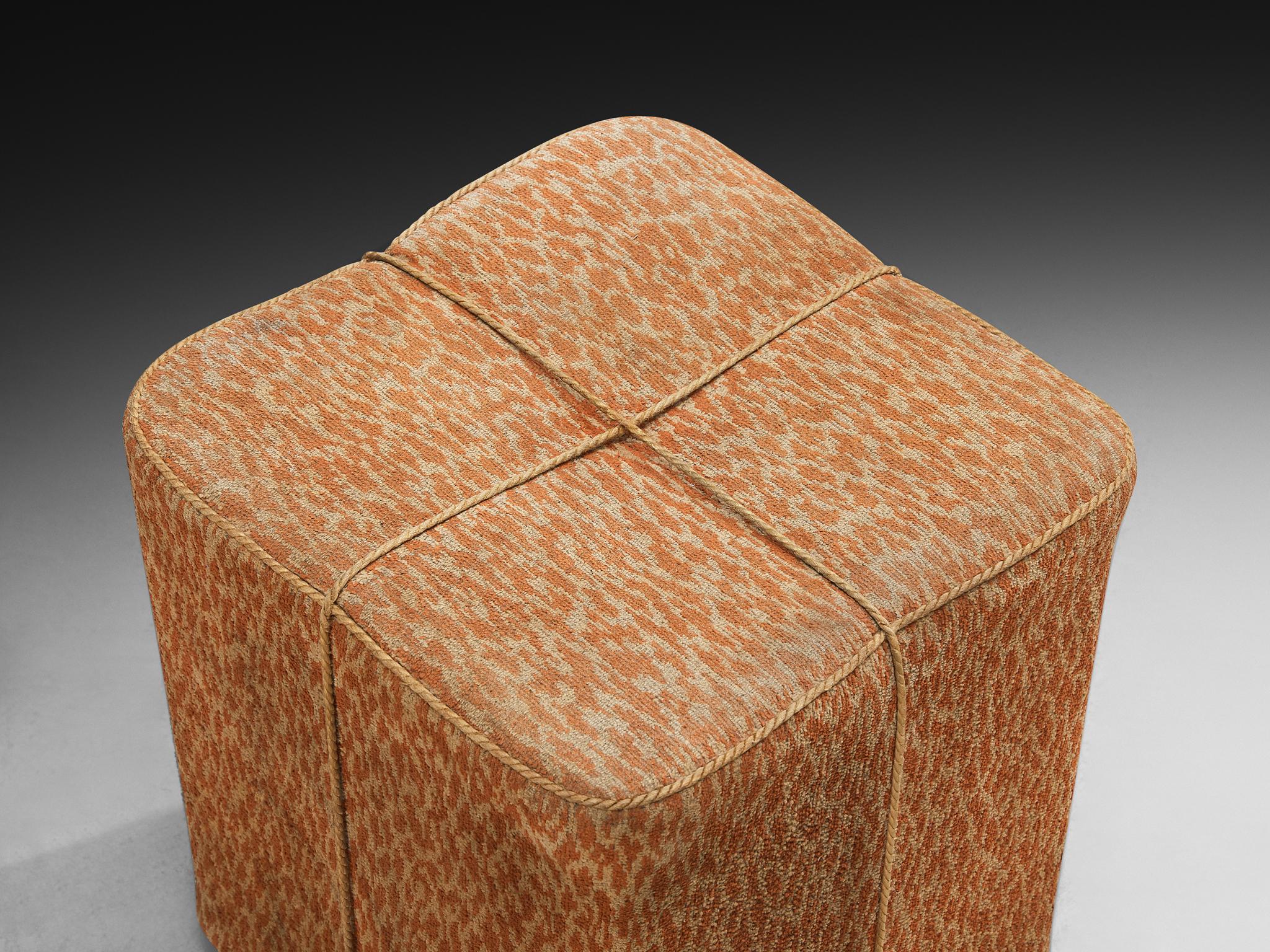 Tchèque Tabouret Jindrich Halabala en tissu d'ameublement décoratif en vente