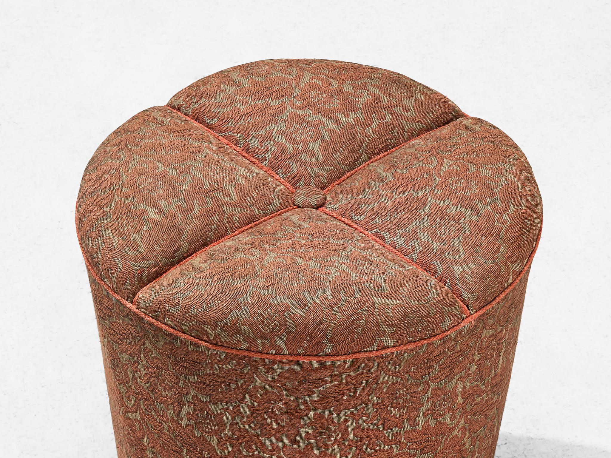 Jindrich Halabala Stool in Decorative Upholstery  In Good Condition For Sale In Waalwijk, NL